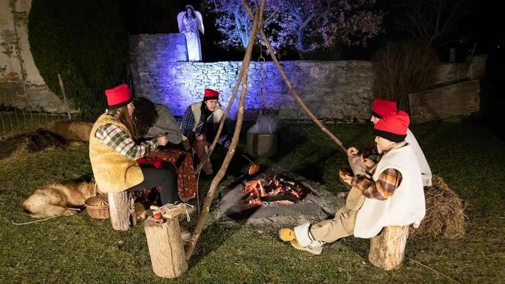 Una de las escenas del Belén viviente de Rupit