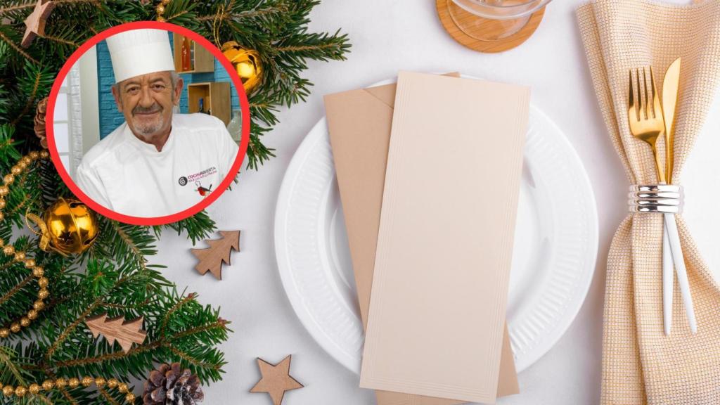 Karlos Arguiñano y mesa navideña