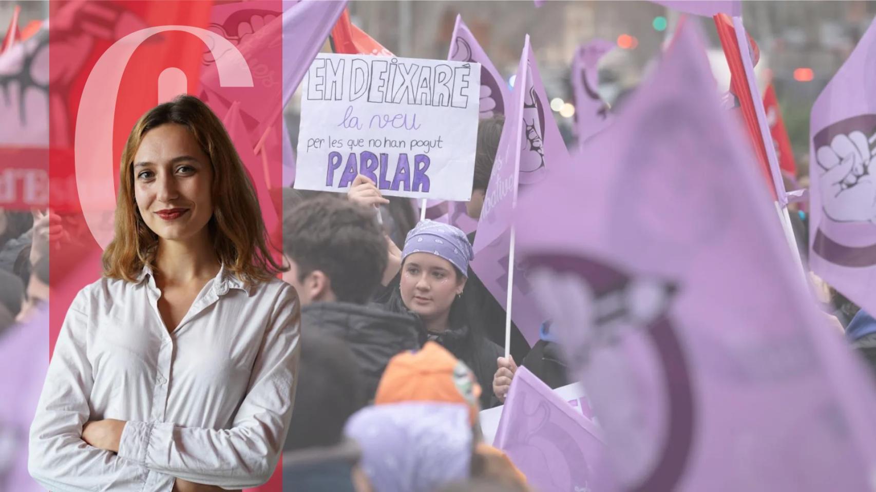 Una manifestación feminista en Barcelona, en marzo de 2025