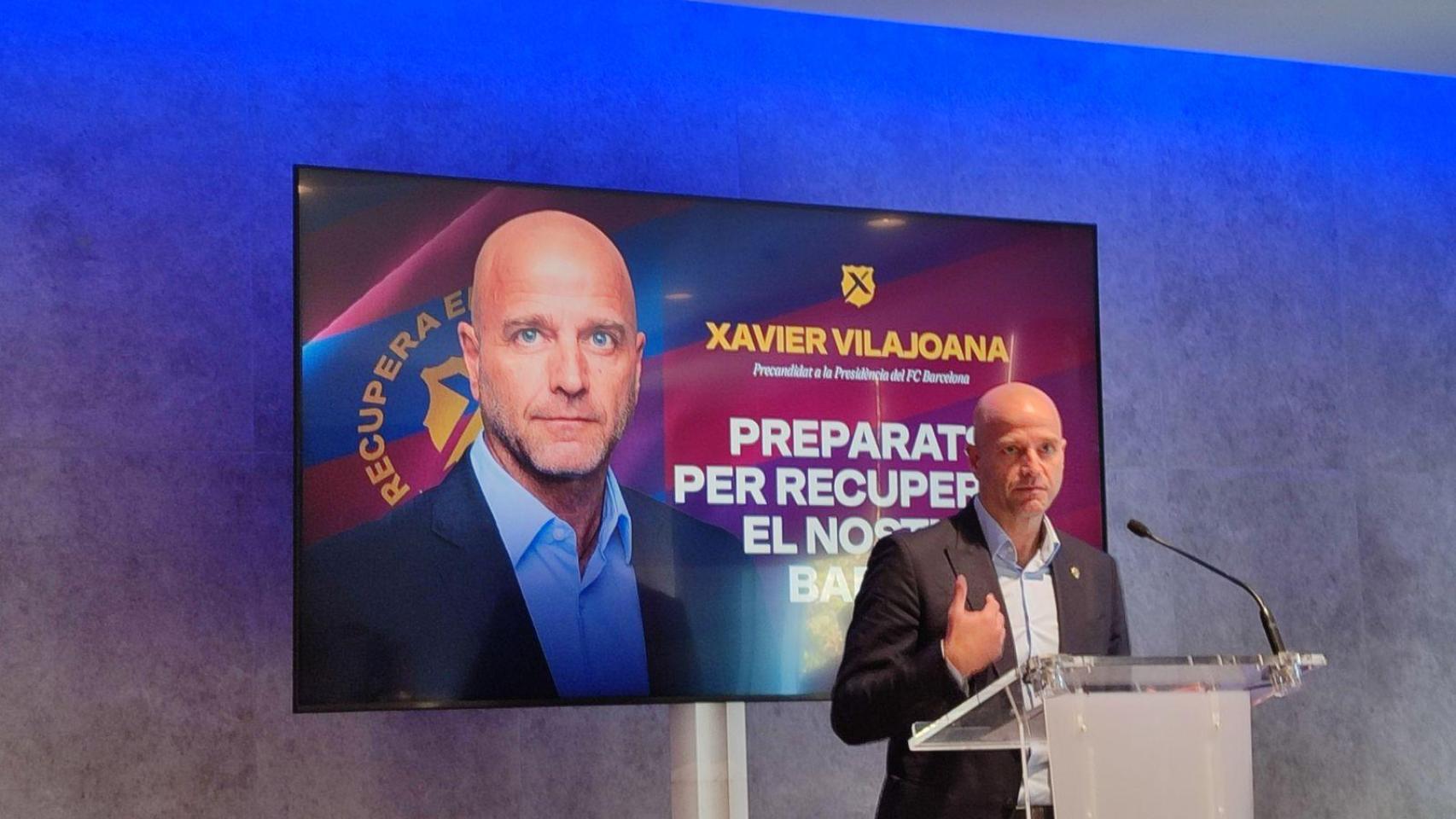 Xavier Vilajoana, en el acto de presentación de su precandidatura a las elecciones del Barça