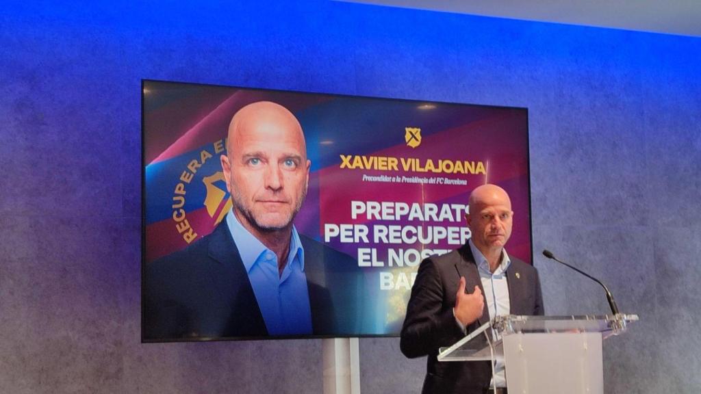 Xavier Vilajoana, en el acto de presentación de su precandidatura a las elecciones del Barça