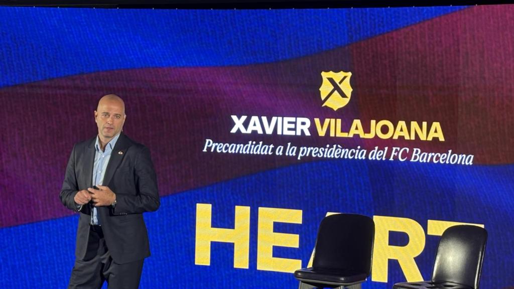 Xavier Vilajoana, en l'acte de presentació de la seva precandidatura a les eleccions del Barça