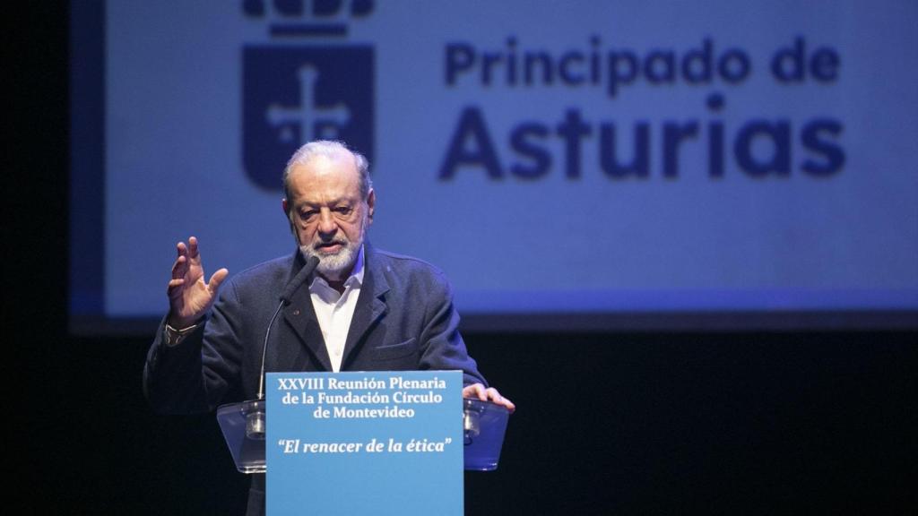 El empresario mexicano Carlos Slim, en un acto en Avilés (Asturias) en 2023
