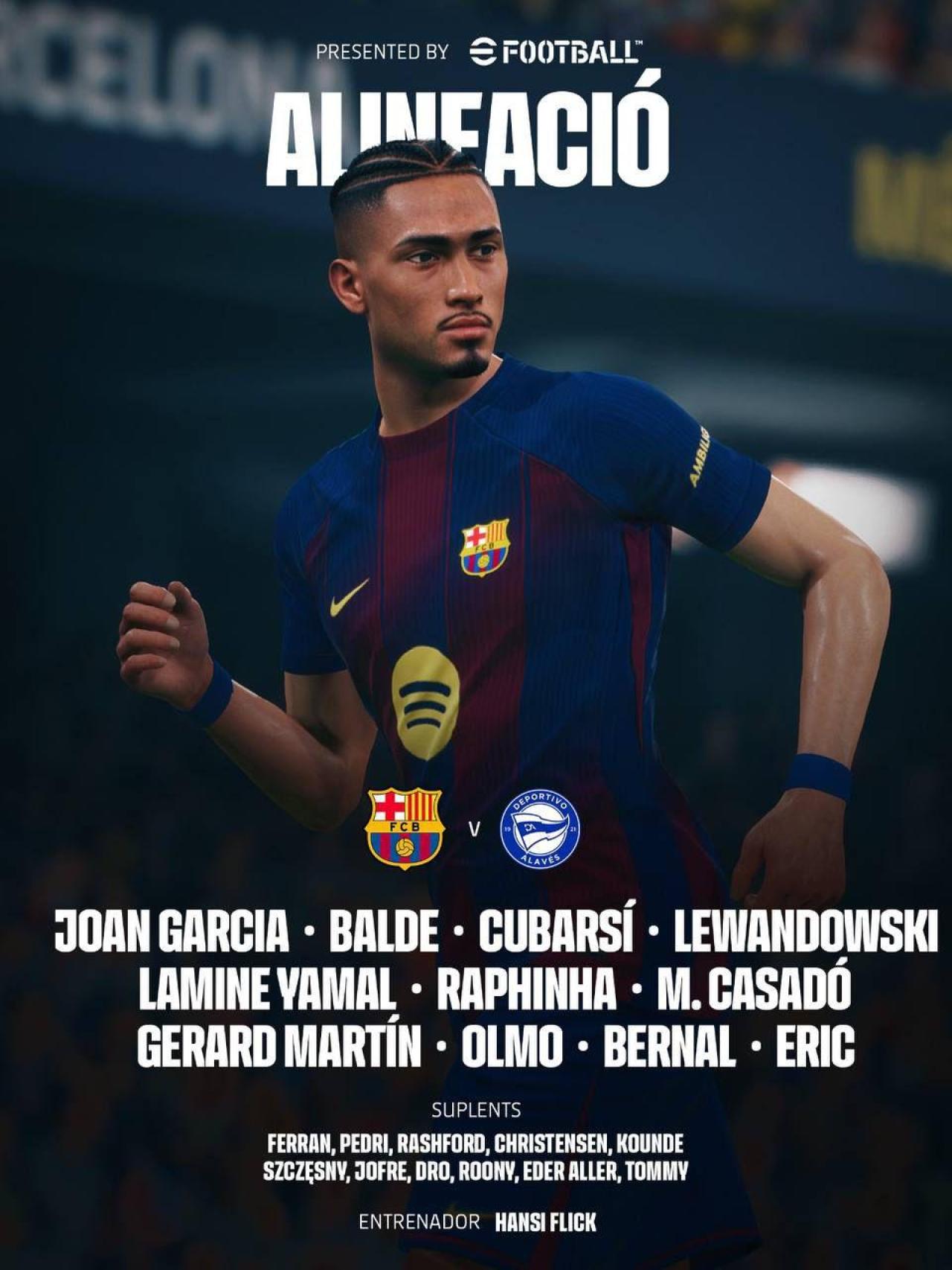 L'onze del Barça davant l'Alabès