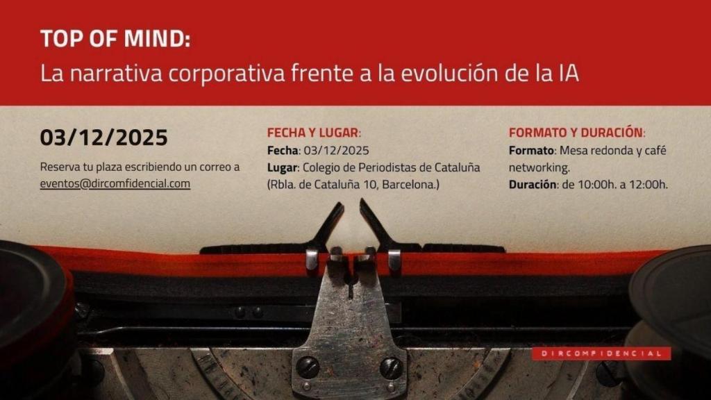 Anuncio del evento de 'Dircomfidencial' sobre el impacto de la inteligencia artificial en la comunicación