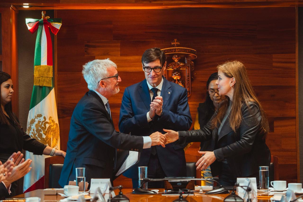 El president Salvador Illa assisteix a la signatura de la renovació de l'acord entre el Barcelona Supercomputing Center (BSC) i el seu homòleg mexicà