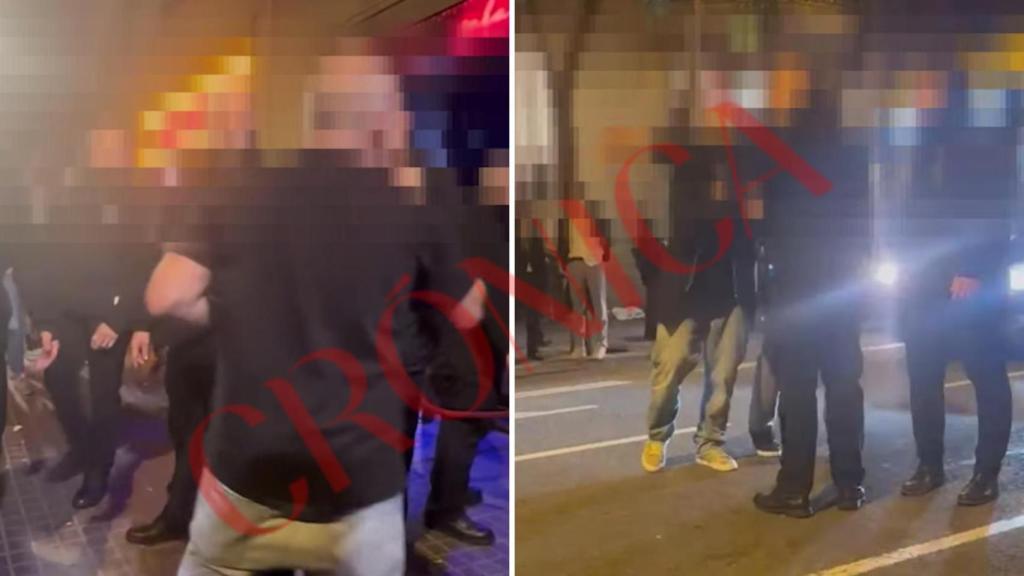 Dos 'frames' del video de la trifulca