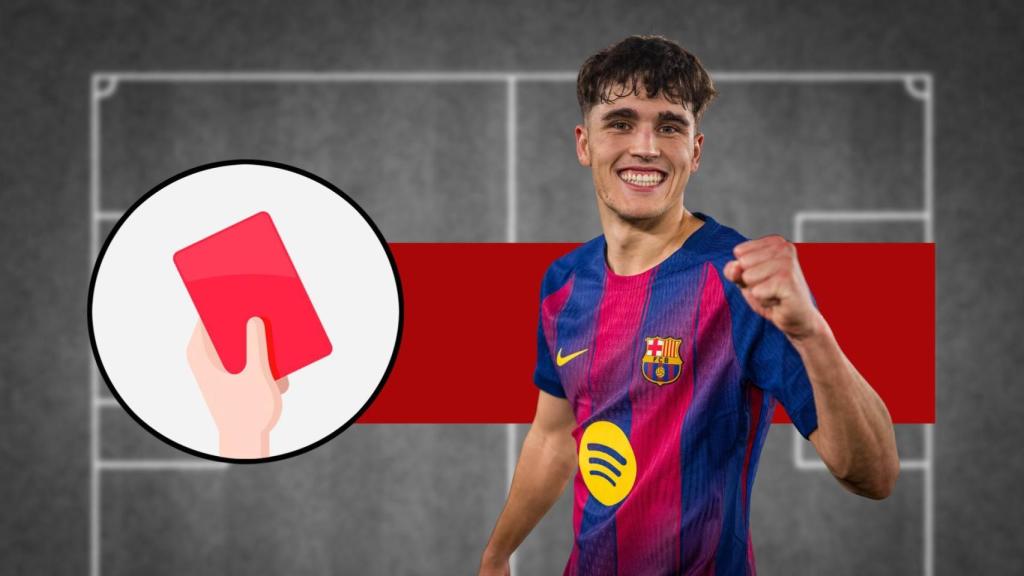 La tarjeta roja del Barça-Atlético de Madrid para Pau Cubarsí