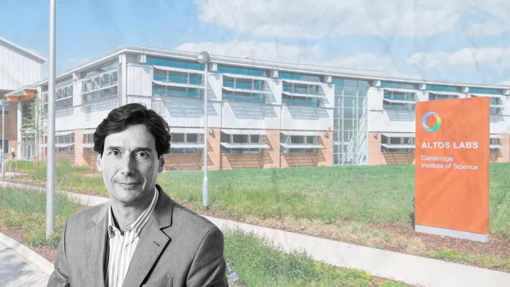 El doctor Manuel Serrano y de fondo la empresa de biotecnología Altos Labs