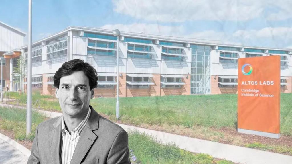 El doctor Manuel Serrano y de fondo la empresa de biotecnología Altos Labs