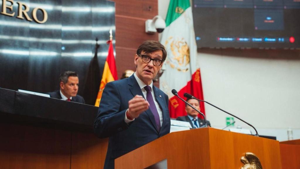El presidente de la Generalitat, Salvador Illa, interviene en el Senado de México