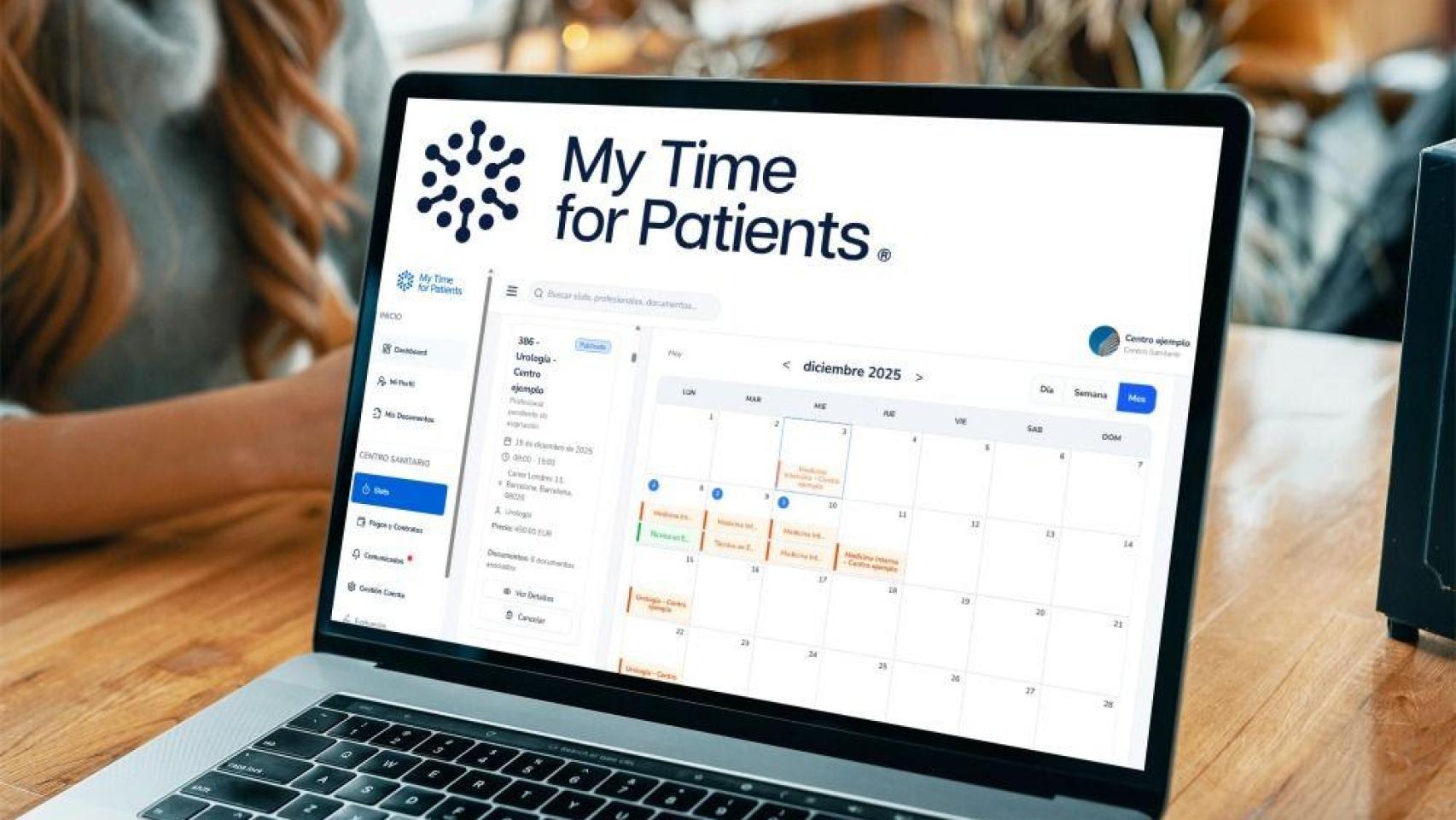 Ordenador con la plataforma My Time for Patients