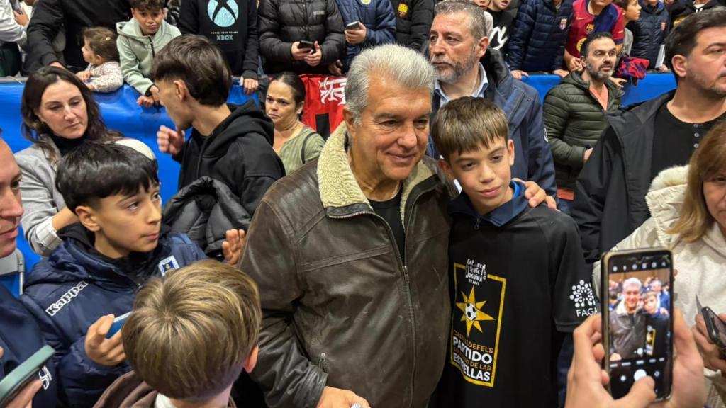 Joan Laporta en el partido de las estrellas de Castelldefels