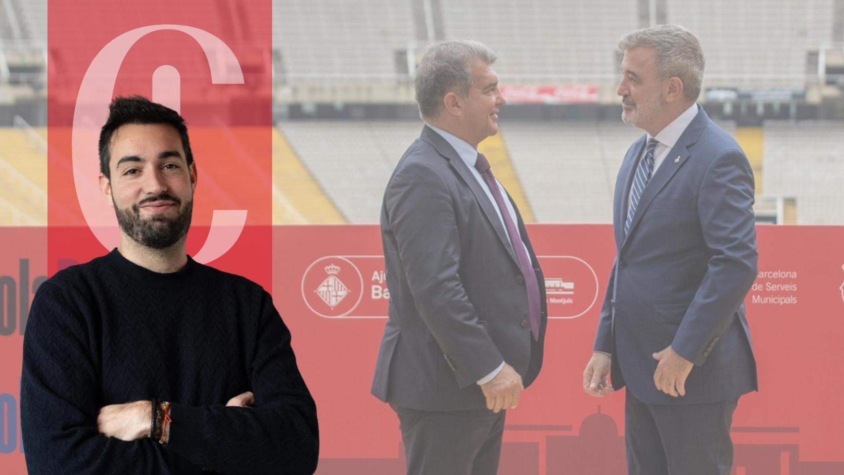El presidente del Barça, Joan Laporta, y el alcalde de Barcelona, Jaume Collboni
