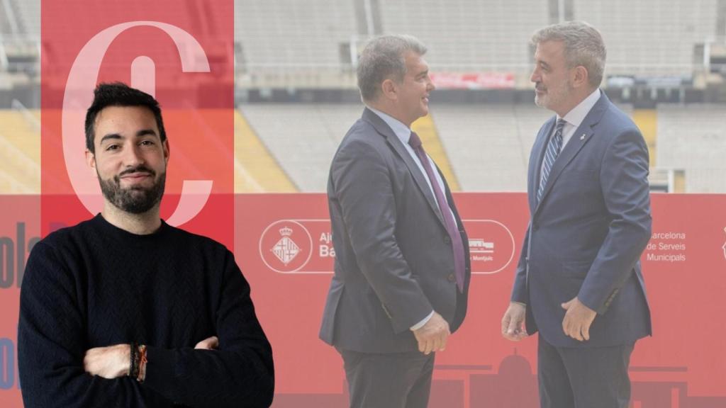 El presidente del Barça, Joan Laporta, y el alcalde de Barcelona, Jaume Collboni