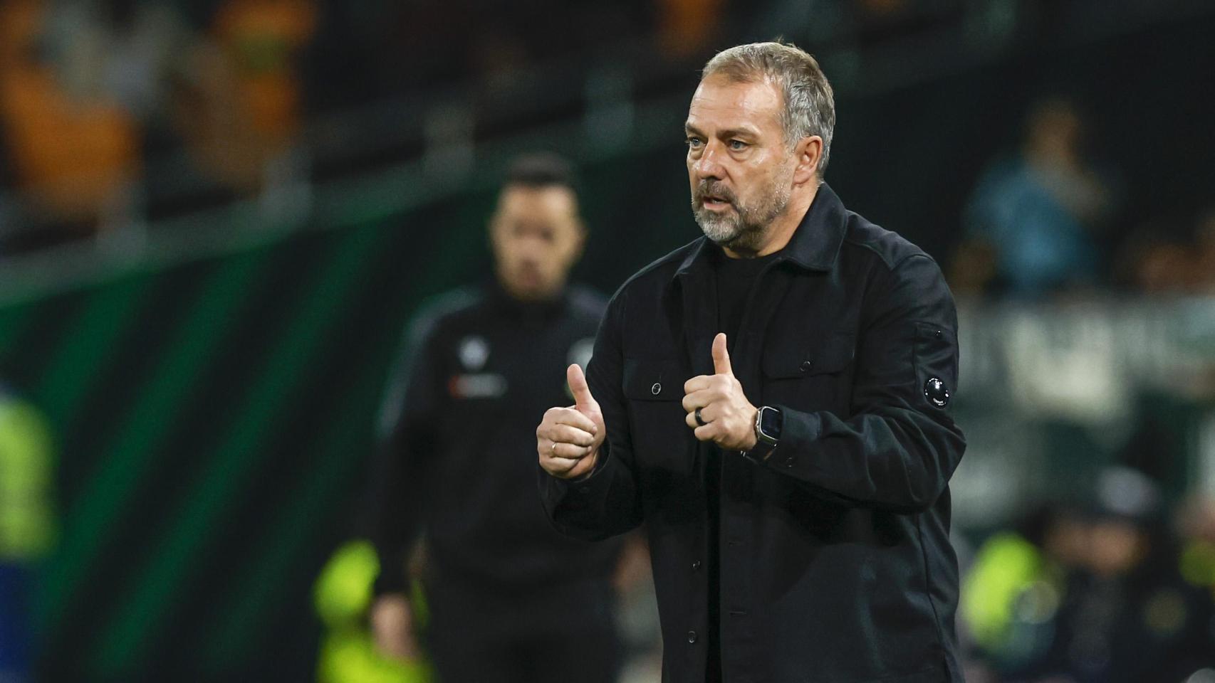 Hansi Flick en el Betis-Barça de la Liga