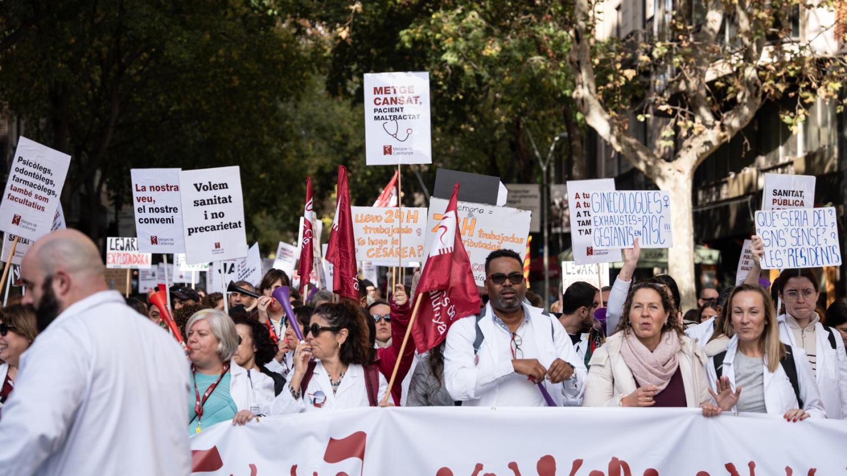 Manifestación de médicos en Barcelona