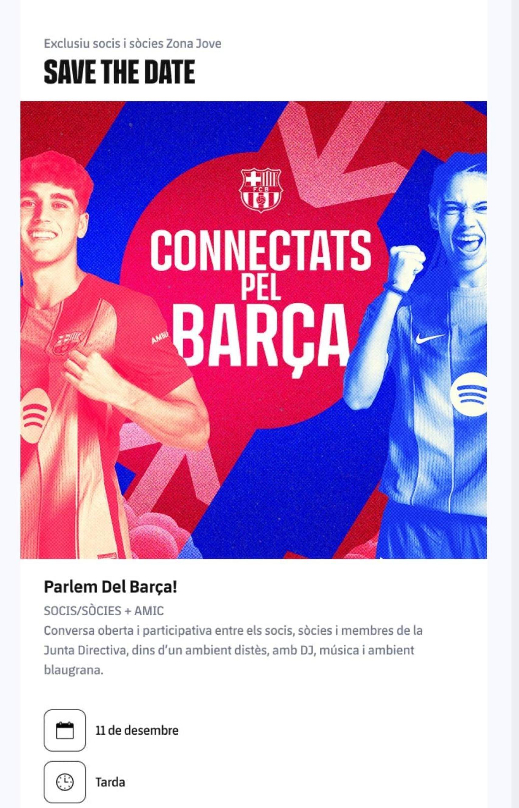 El Barça cita a una reunión el 11 de diciembre a los socios