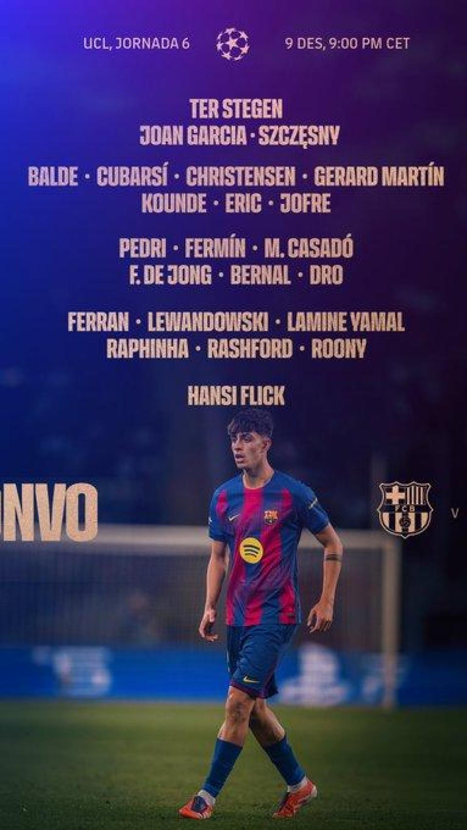 Convocatoria de Flick para el  Barça-Eintracht