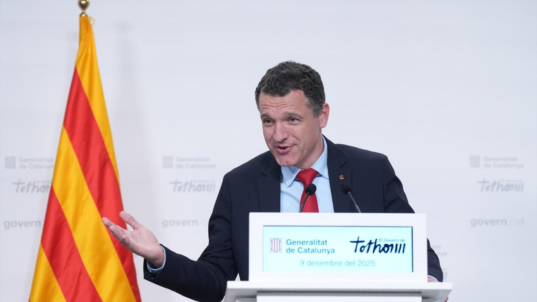 El conseller de Agricultura de la Generalitat de Cataluña, Òscar Ordeig, en una de sus últimas comparencias públicas para informar sobre la evolución de la peste porcina / EP