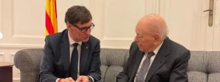 El presidente de la Generalitat, Salvador Illa, y el expresidente Jordi Pujol, reunidos por segunda vez en el Palau de Pedralbes