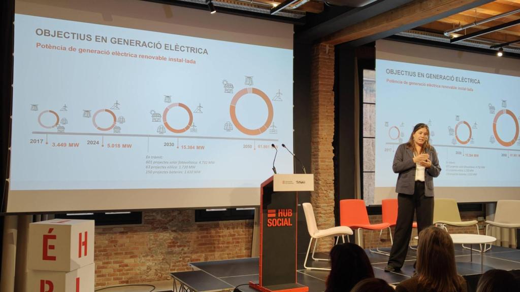 Anna Camp, directora del ICAEN, en la presentación del balance energético anual