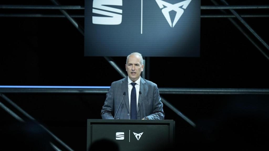 El CEO de Seat i Cupra, Markus Haupt, intervé durant la inauguració de la planta de muntatge de bateries de Seat i Cupra, a 12 de desembre de 2025, a Martorell