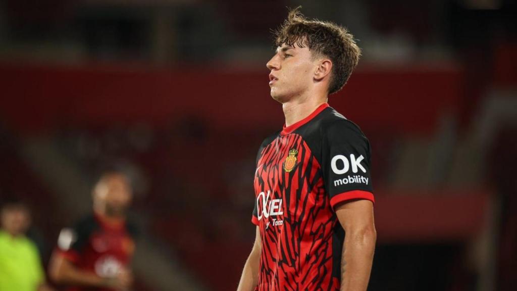 Marc Domènech, durant un partit amb el RCD Mallorca