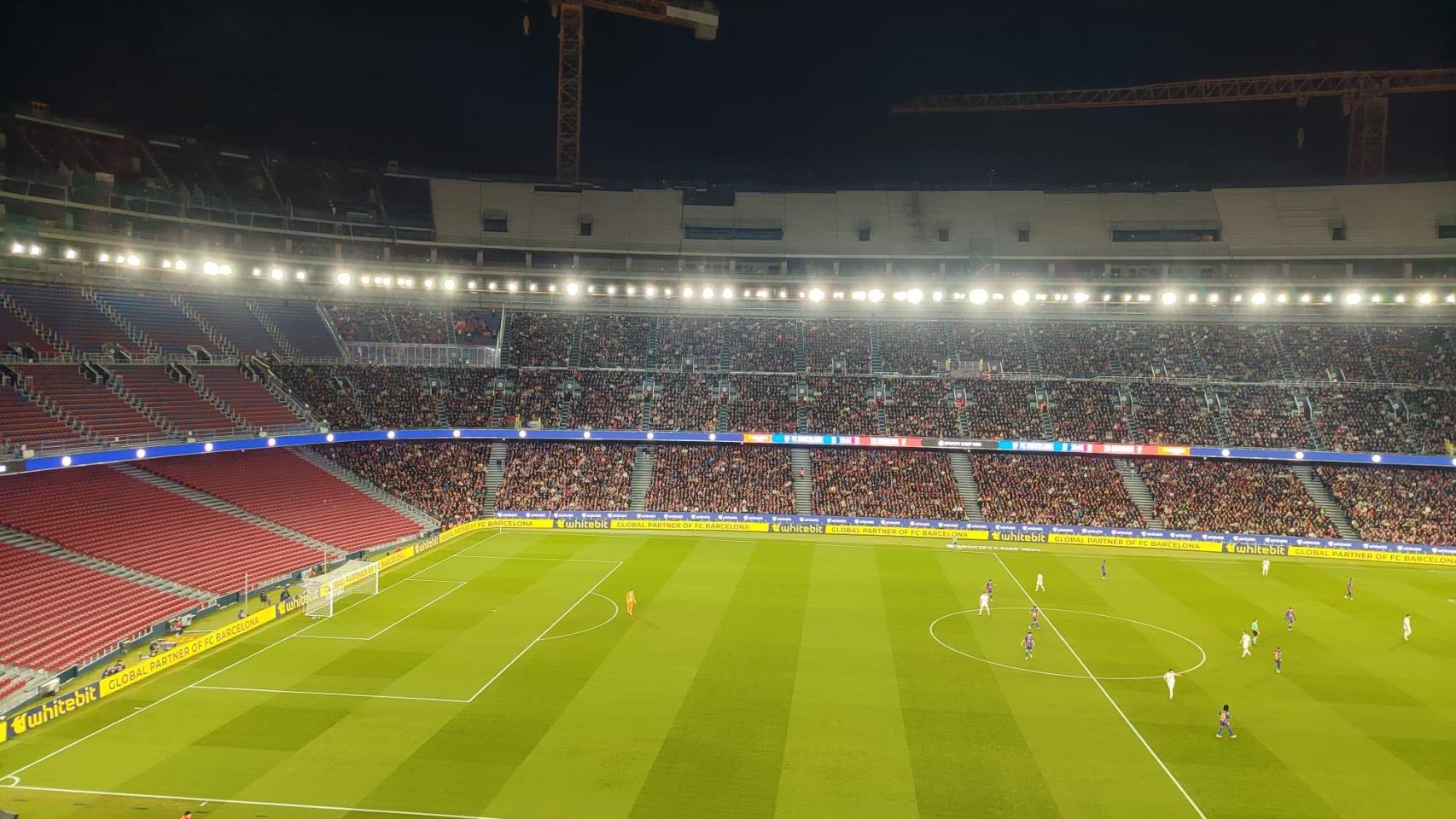 La grada del Camp Nou, durante el Barça-Osasuna de Liga