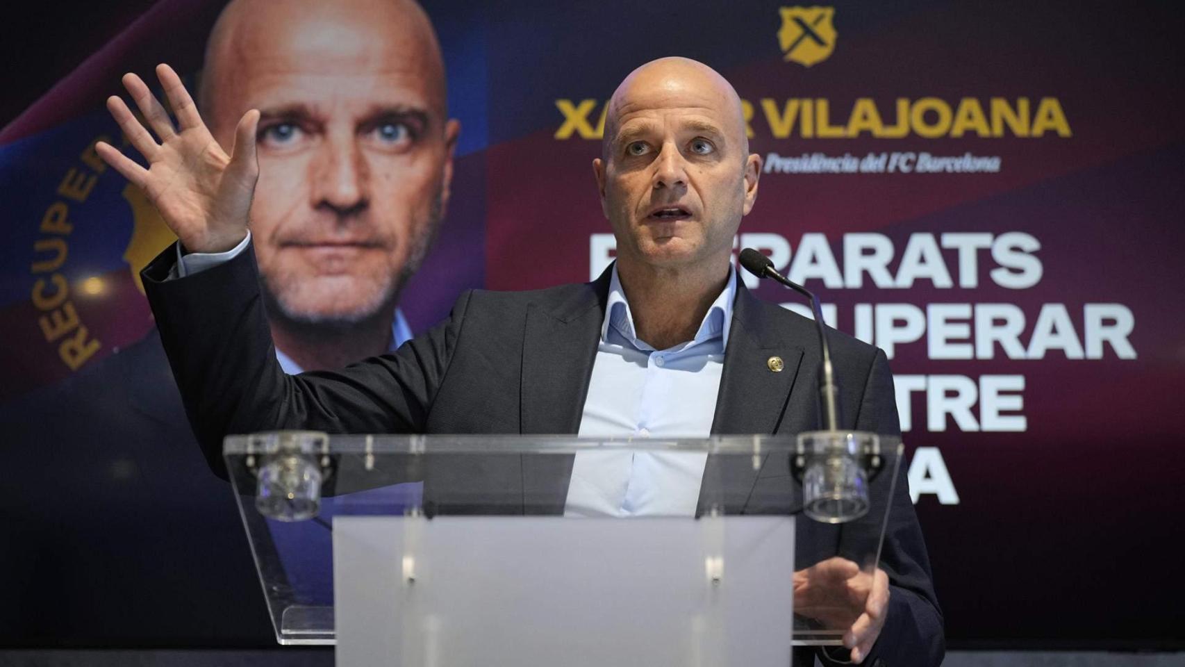 Xavier Vilajoana, en el acto de presentación de su precandidatura a las elecciones del Barça
