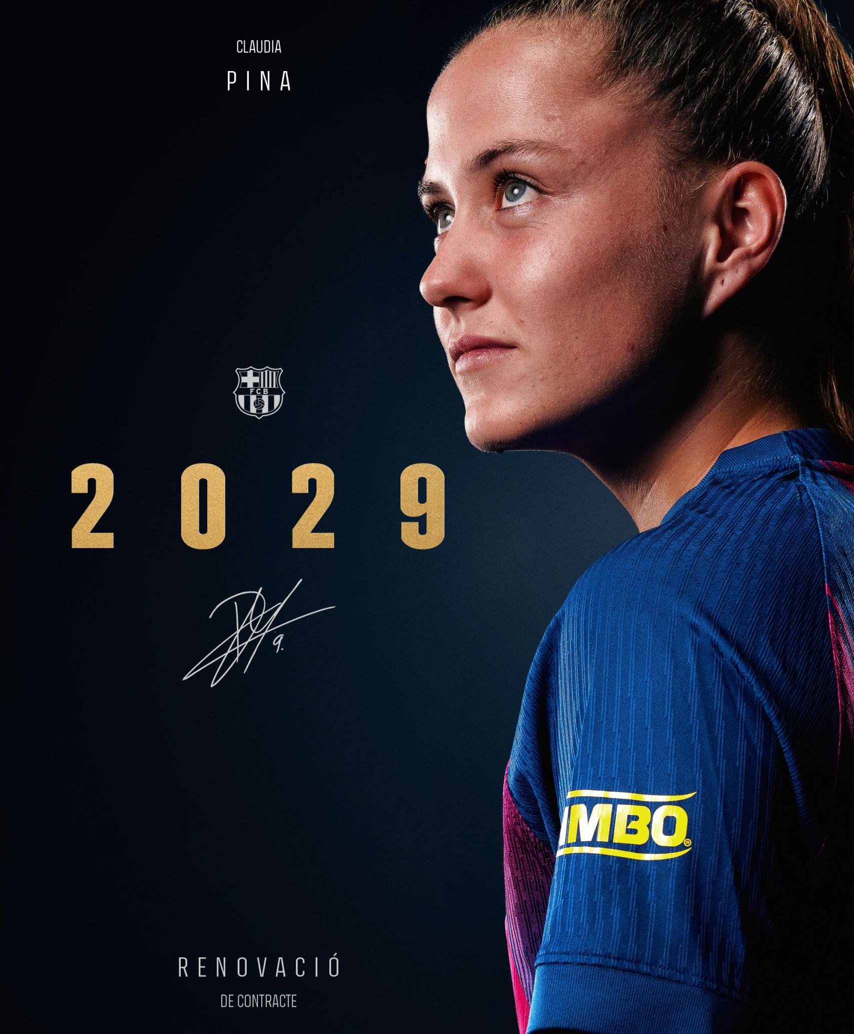 El Barça anuncia la renovación de Claudia Pina hasta 2029