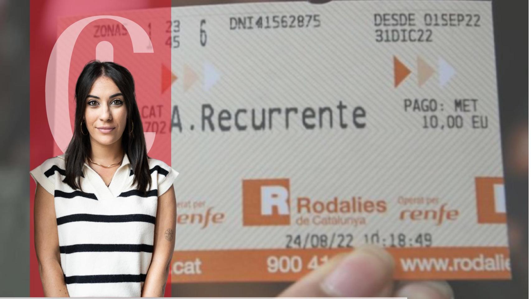 Imagen de un abono de Renfe Rodalies en Cataluña