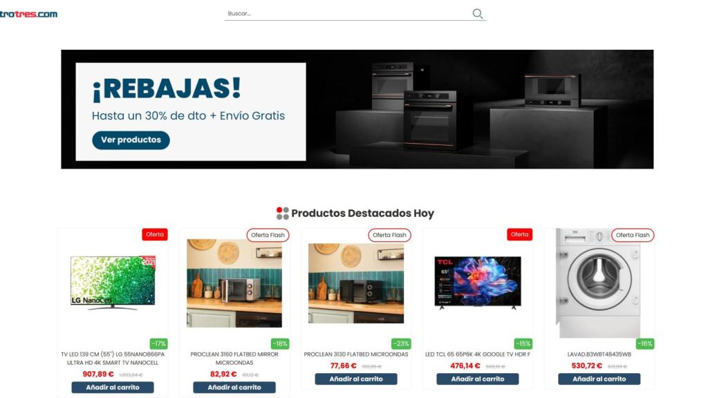 Captura de la web de Electrotres