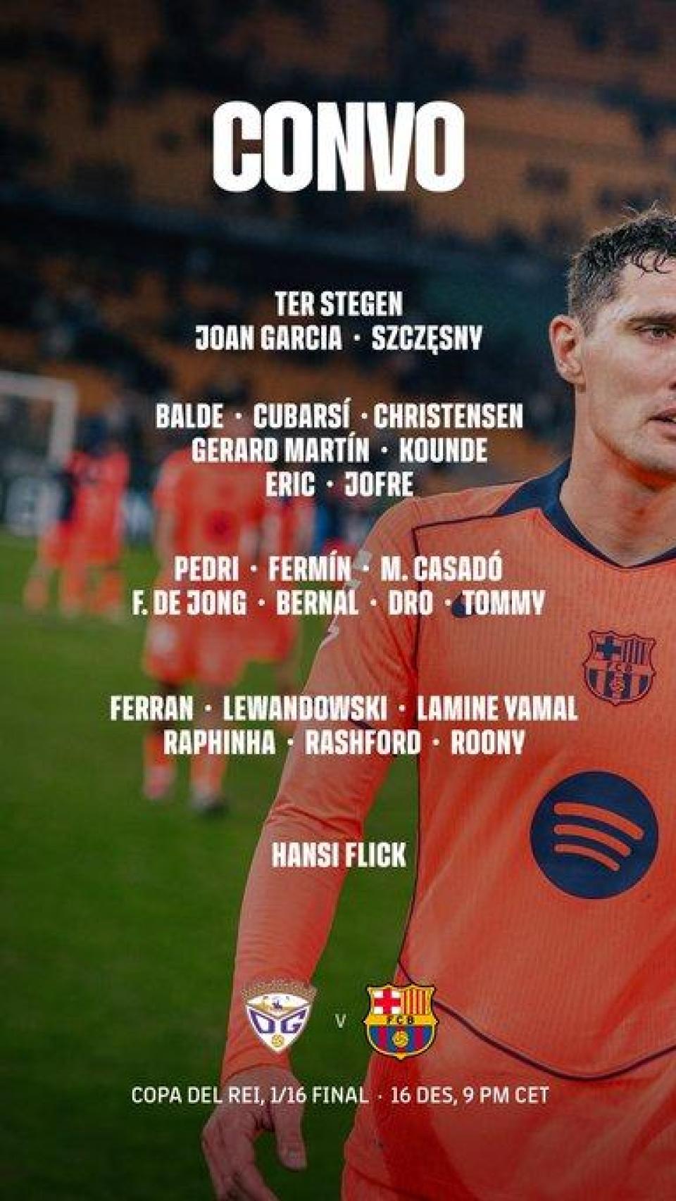 Convocatoria Barça para Guadalajara