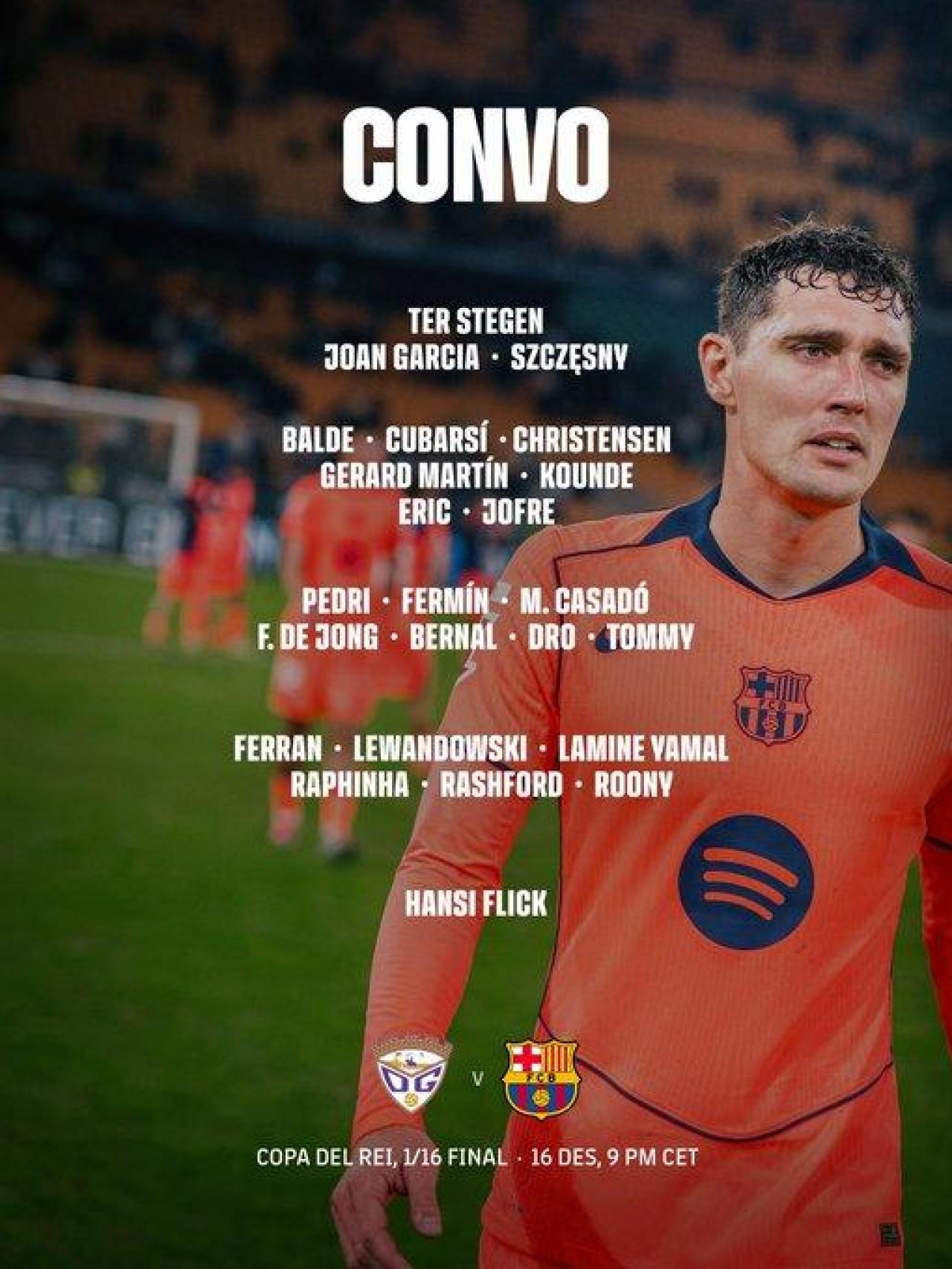 Convocatoria Barça para Guadalajara