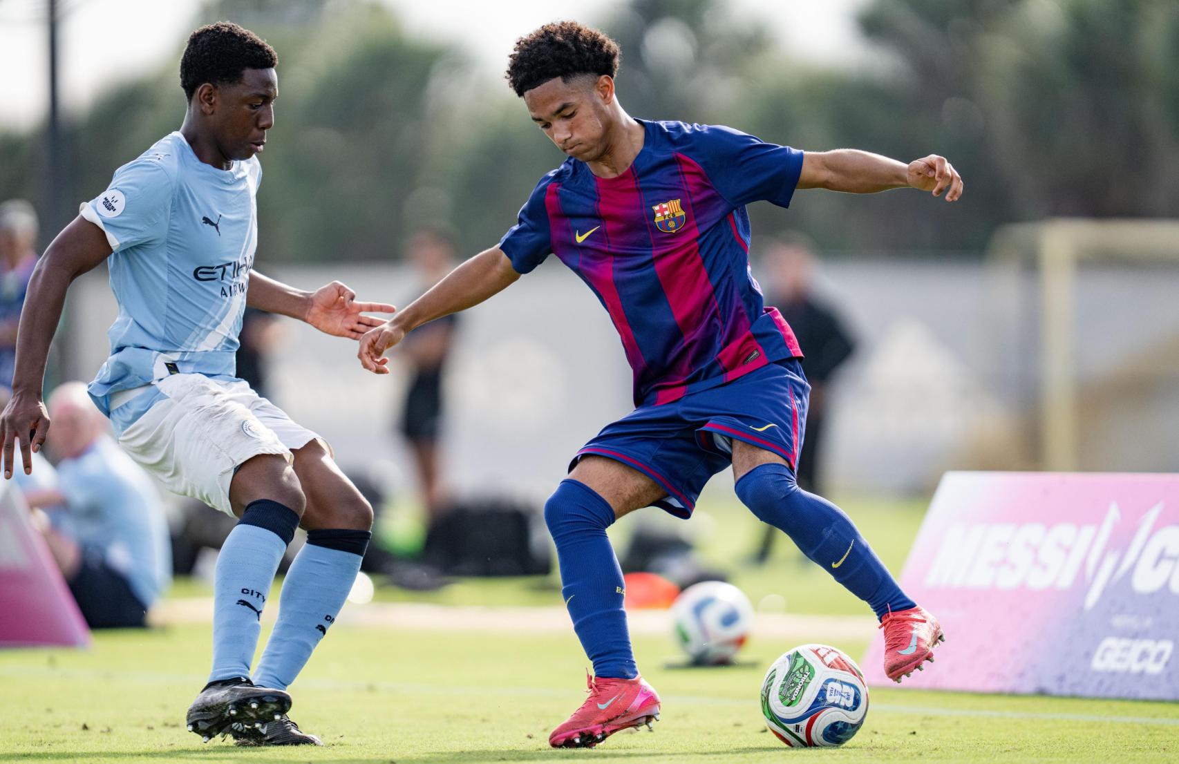 Ruslan Mba, perla de la Masía de la generación 2010 en la Messi Cup