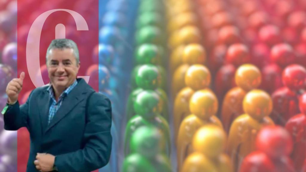 Muñecos con los colores de distintos partidos políticos