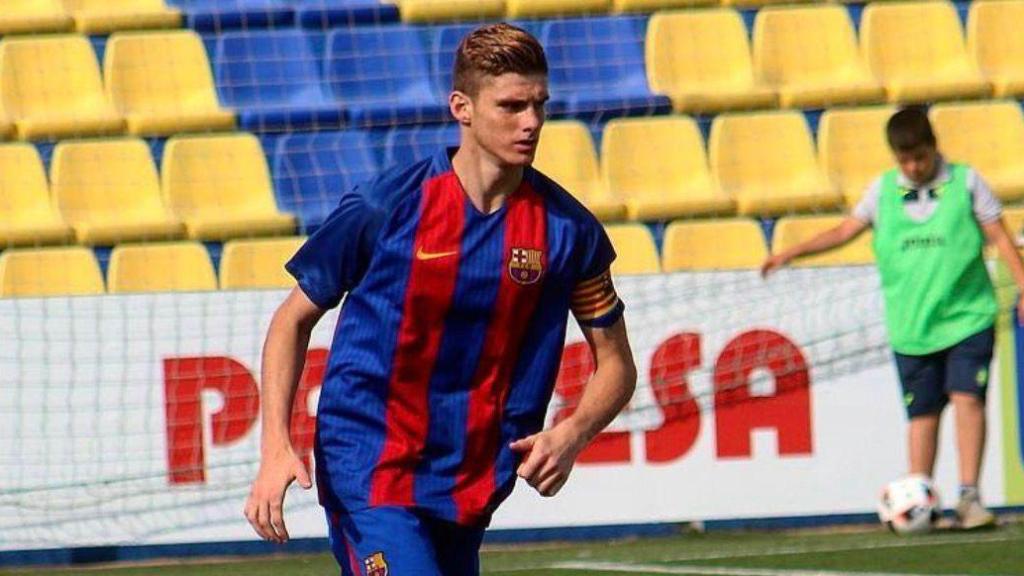 Èric Montes amb el Juvenil A del Barça