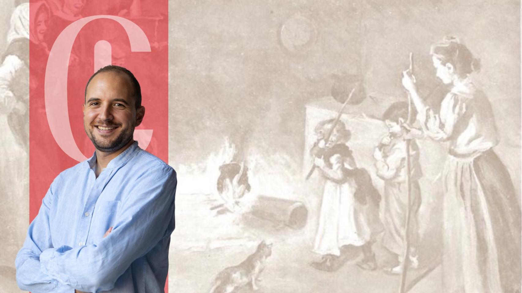 Una familia catalana hace cagar el tió a principios del s. XX