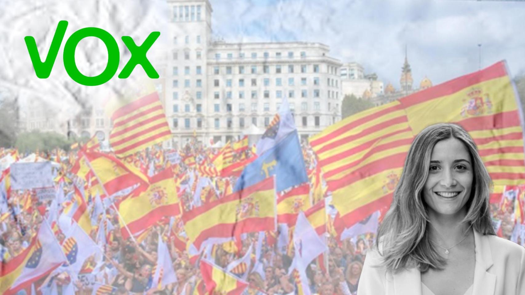 Fotomontaje de la diputada de Vox Júlia Calvet