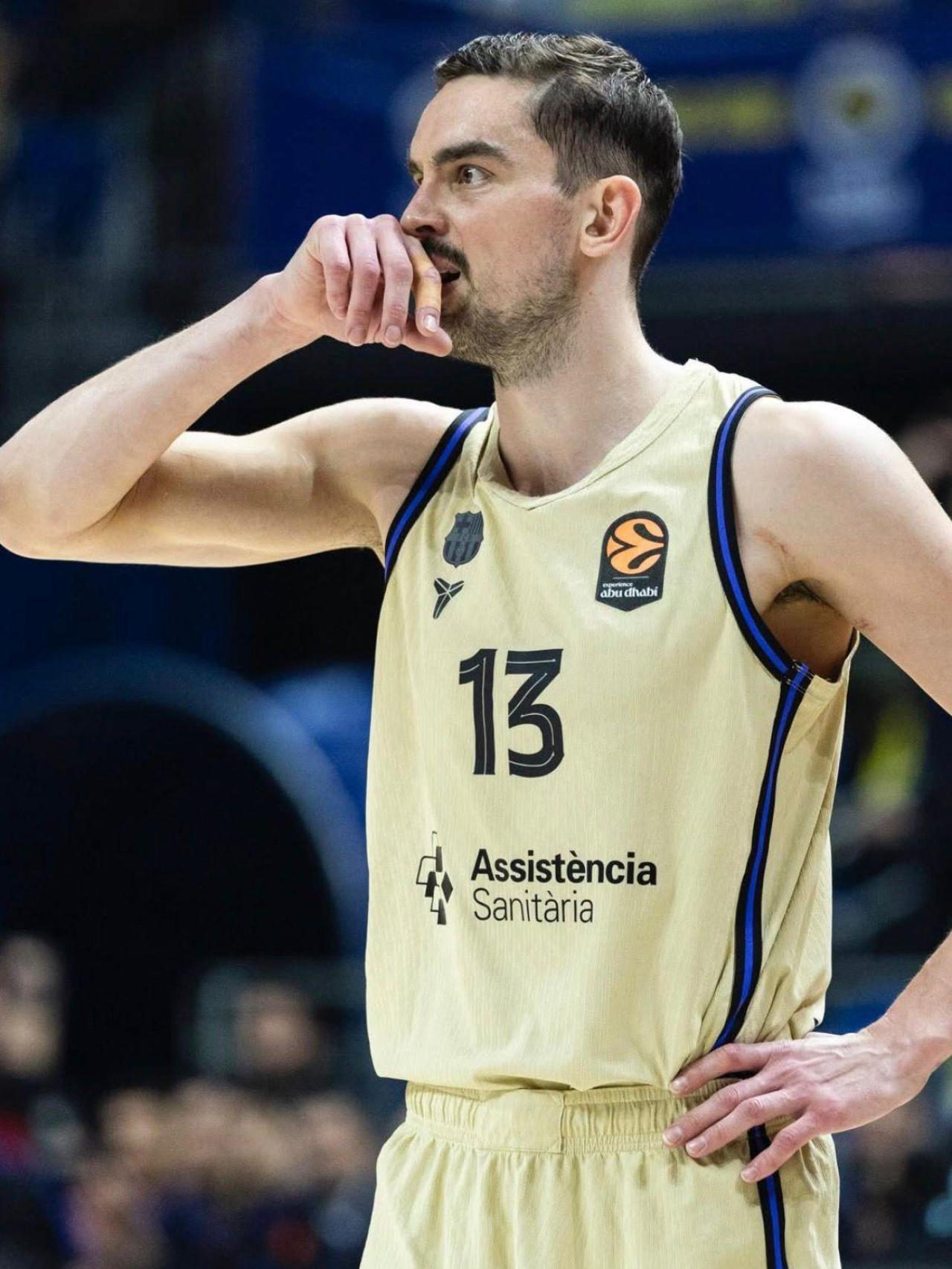 Thomas Satoransky se lamenta en el Fenerbahce-Barça de basket de la Euroliga