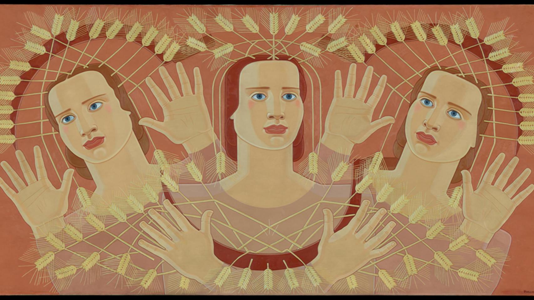 El óleo ‘Canto de las espigas’ (1939) de Maruja Mallo.