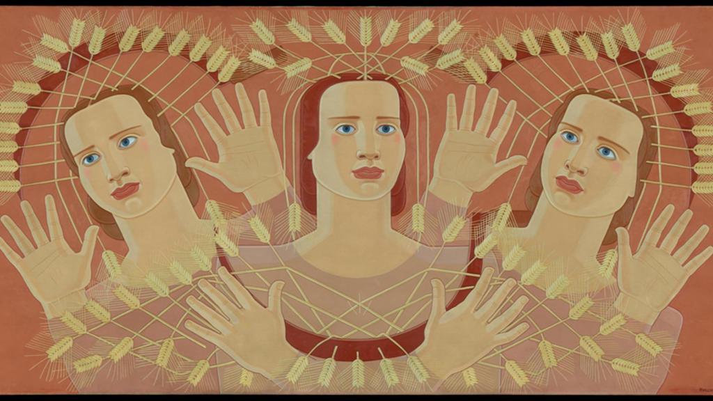 El óleo ‘Canto de las espigas’ (1939) de Maruja Mallo.