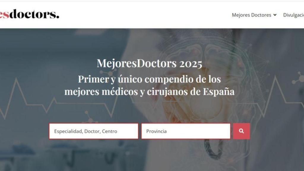 Imagen de la página web 'MejoresDoctors.com'