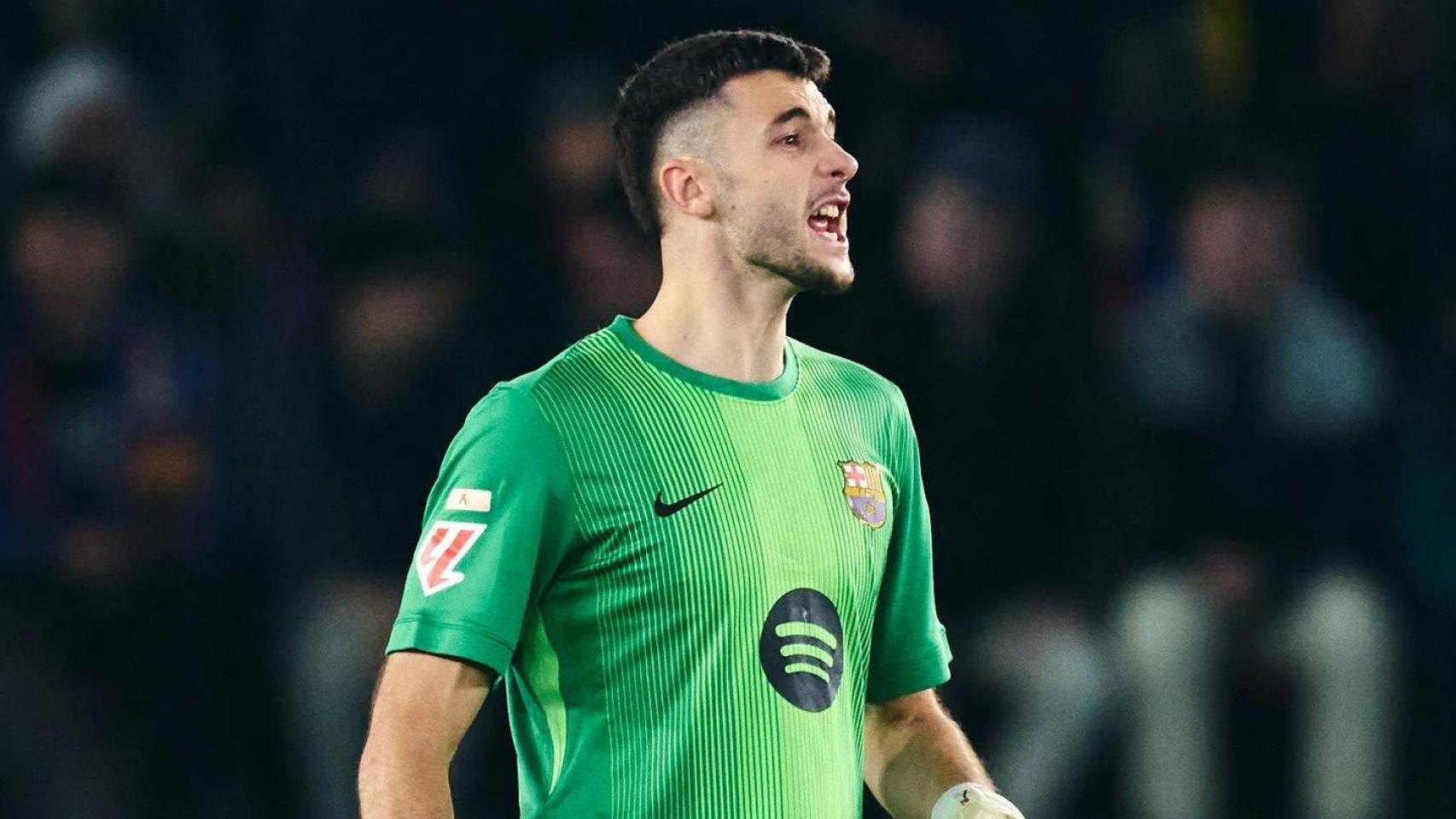 Joan García durante el Barça-Atlético