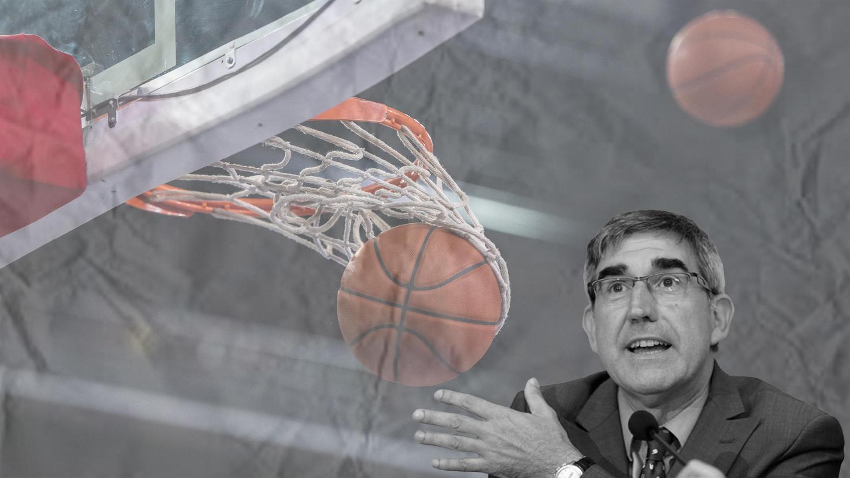 Jordi Bertomeu, exCEO de la Euroliga, en un montaje relacionado con el baloncesto / CG