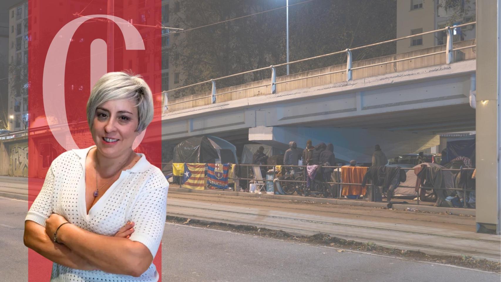 El puente de Badalona con los desalojados del B9