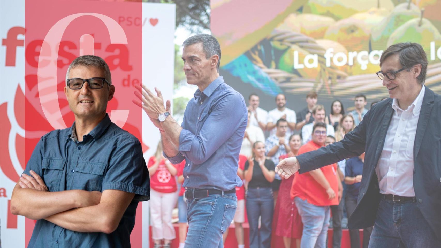 El presidente del Gobierno, Pedro Sánchez (i), y el presidente de la Generalitat, Salvador Illa (d)