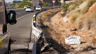 Restos de un accidente de tráfico