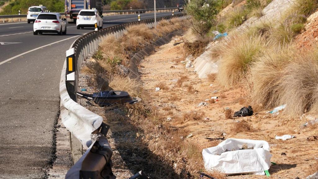 Restos de un accidente de tráfico